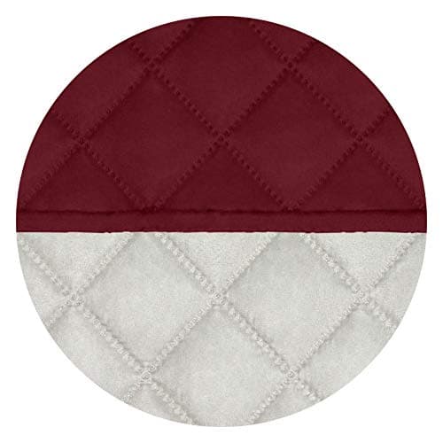 PureFit Reversible Quilted Recliner Cover, Water Resistant Brown/Beige — Red/Ivory