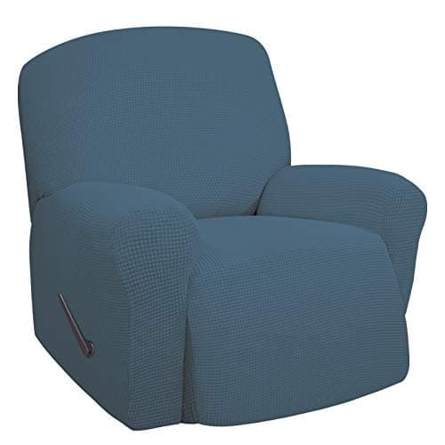 Oversized Recliner Stretch Sofa Slipcover, Dark Gray, Elastic Bottom — Bluestone