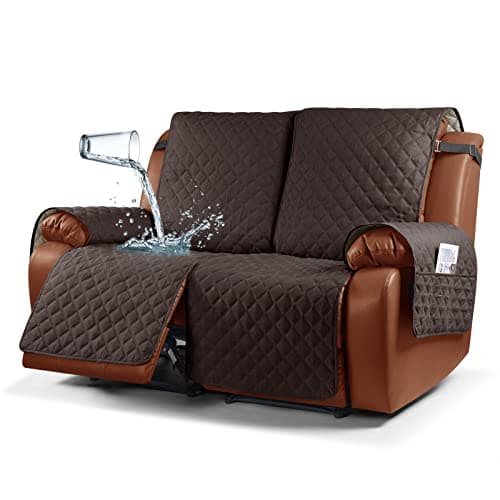 Waterproof Recliner Sofa Cover for 2 Seater Couch - Chocolate, Washable Furniture Protector for Kids and Pets