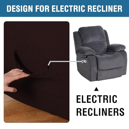 H.VERSAILTEX Super Stretch Recliner Cover for Large Recliner, Chocolate