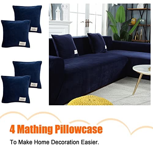 L Shape Sectional Couch Covers, 2 Pcs Anti-Slip Slipcover for 3 + 3 Seaters