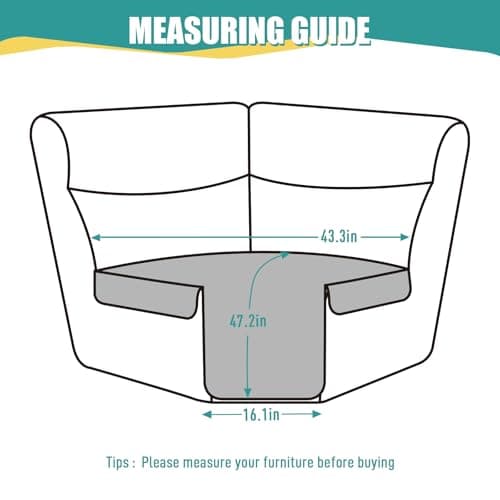 Ruaozz Dark Grey Recliner Sectional Couch & Corner Cover