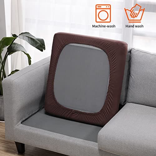 Waterproof Couch Cushion Covers for Furniture Protector (Chocolate, 2 Pack)