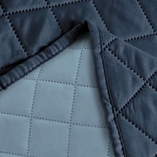 Deeky Reversible Waterproof Couch Cover for 3-Cushion Furniture — Dark Blue/Light Blue