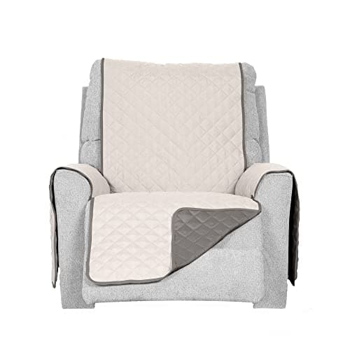 Furhaven Water-Resistant Reversible Recliner Chair Cover - Gray/Mist