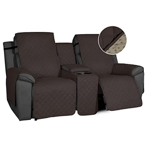 Water Resistant 2-Piece Gray Dog Cover for Non-Slip Loveseat Recliner Sofa — Chocolate