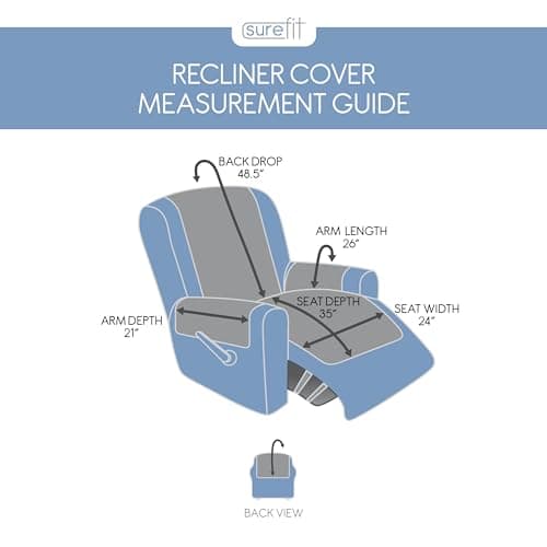 SureFit Chocolate Non-Slip Microfiber Recliner Cover