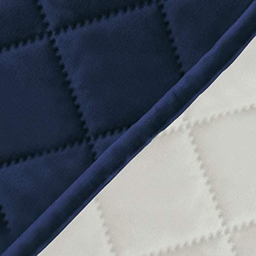 Easy-Going Reversible Loveseat Couch Cover, Gray/Light Gray — Navy/Ivory