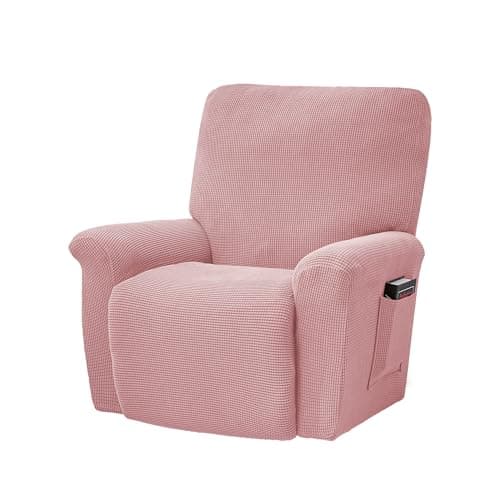 Conruser Jacquard Stretch Recliner Chair Cover (Yellow) — Pink