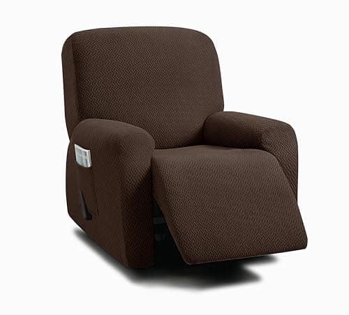 ULTICOR Stretch Recliner Sofa Covers for 3-Cushion Couch (Light Grey, 3 Seater) — Chocolate