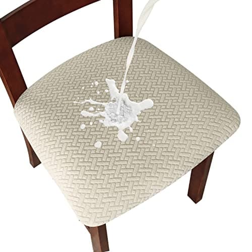Genina Taupe Dining Room Chair Slipcovers (4 Pcs) — Waterproof-beige