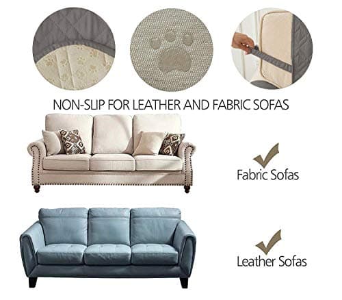 Ameritex Water-Resistant Loveseat Cover with Nonslip Paws (54", Dark Grey)