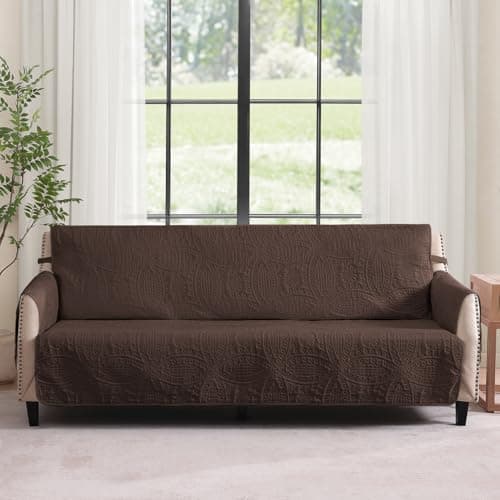 Water-Repellent White Recliner Slipcover, Stay-In-Place Pet-Friendly Washable Cover (22") — Chocolate