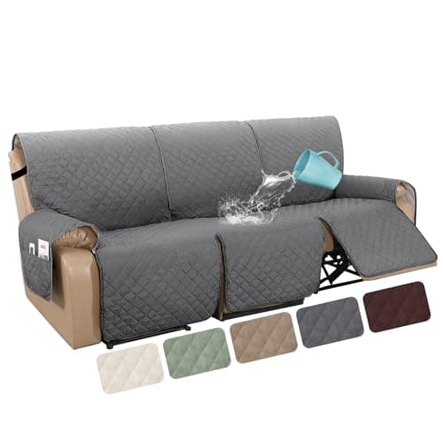 H.VERSAILTEX 100% Waterproof Recliner Sofa Cover (3 Seater, Grey) — Rocket Gray