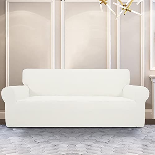 PureFit Stretch Sofa Slipcover, Cream – Non-Slip, Washable, Non-Skid Foam