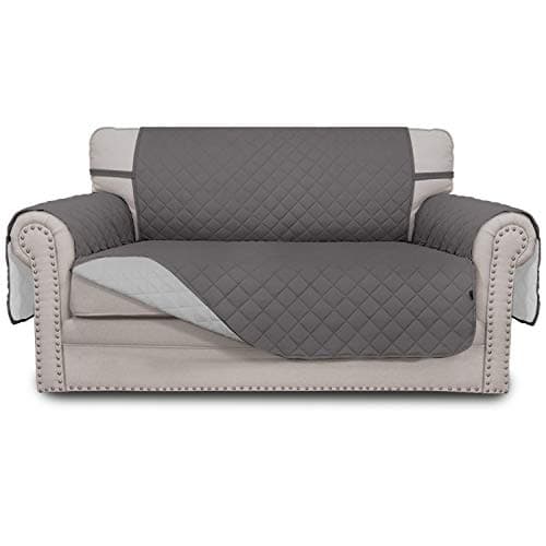 Easy-Going Reversible Loveseat Couch Cover, Gray/Light Gray