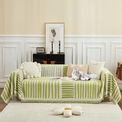 ROOMLIFE Reversible Sofa Covers for 3 Seat Reclining Futon - Washable Kids & Pet Protector 71"x134" — Kbb-green