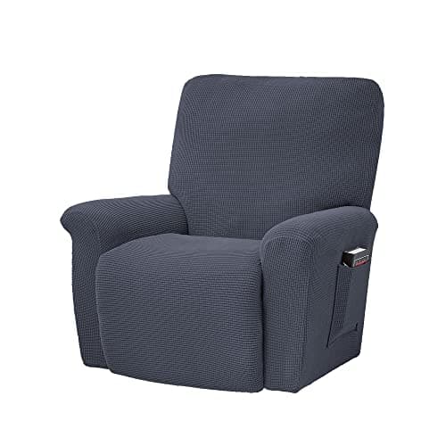 Conruser Jacquard Stretch Recliner Chair Cover (Yellow) — Charcoal