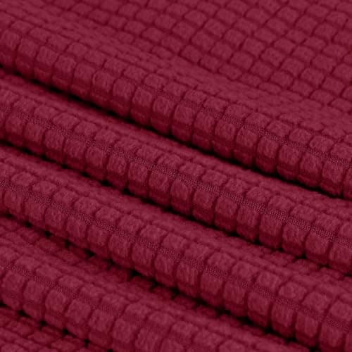 Stretch Reclining Loveseat Cover with Middle Console for 2-Seat Recliner, Pale Brown — Burgundy