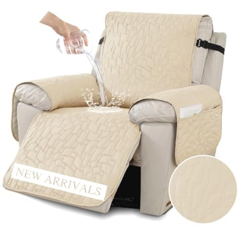 XINEAGE Loveseat Sofa Cover, Dark Grey Waterproof & Soft Washable — Beige（new Pattern)