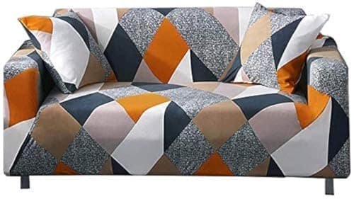 Love Forever Lamberia Printed 3 Seater Sofa Cover with Pillow Cases — Geometric