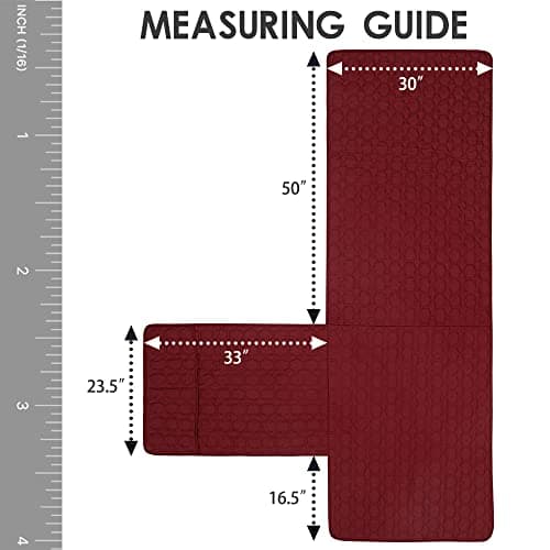 RBSC Burgundy 32" Right Recliner Sofa Waterproof Covers