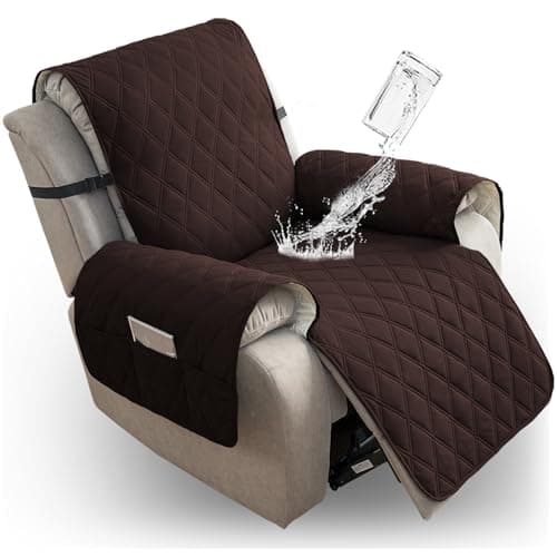 100% Waterproof Recliner Chair Cover with Elastic Band (Khaki, 28") — Chocolate