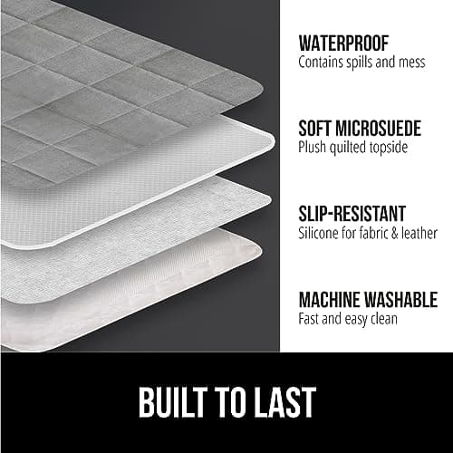 Gorilla Grip 50" Waterproof Slip-Resistant Loveseat Cover, Gray