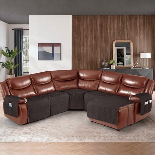 Ruaozz Chocolate L-Shaped Recliner & Chaise Sofa Cover