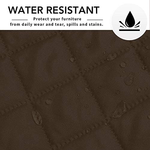 Dark Gray L-Shaped Sofa Slipcover for Pets and Kids (42x52 inches) — Coffee/Coffee