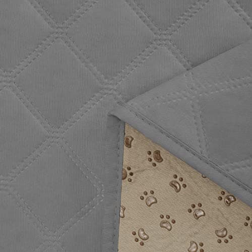 Waterproof L Shape Couch Cover for Dogs & Pets (Large, Gray) — Grey