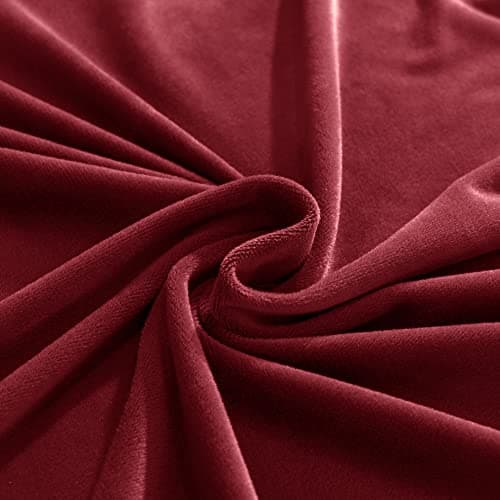 Wear-Resistant Stretch Velvet L-Shaped Sofa Cover for Left/Right Sectionals (Camel, Single Seat) — Wine Red