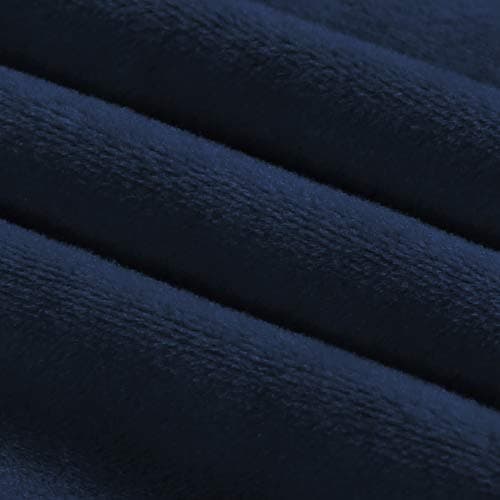 PrinceDeco Velvet Stretch Recliner Chair Cover, 4-Pieces, Ivory — Navy
