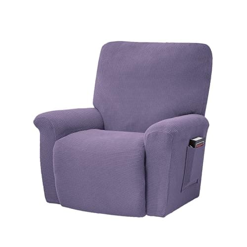 Conruser Jacquard Stretch Recliner Chair Cover (Yellow) — Purple