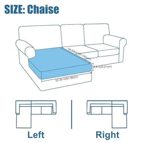 Smiry Grey Elastic Chaise Lounge Sofa Cover