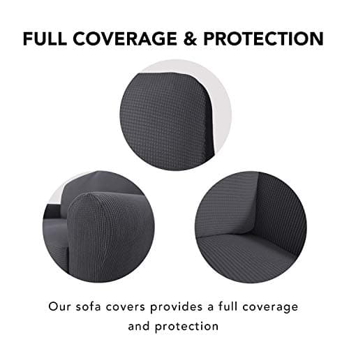 PureFit Stretch Dark Gray Sofa Slipcover – Non-Skid & Washable