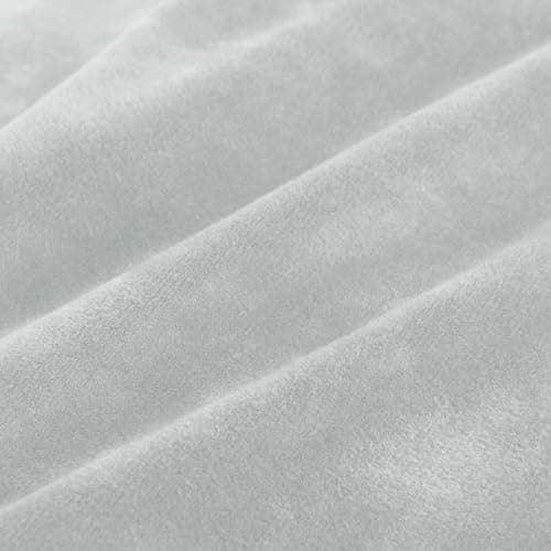 ZNSAYOTX Thicker Soft Grey Velvet Recliner Cover with Side Pockets — Silver Grey