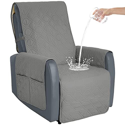 Ivory Non-Slip Recliner Chair Cover for 23inch Couch with Straps — Grey