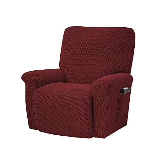 Conruser Jacquard Stretch Recliner Chair Cover (Yellow) — Crimson