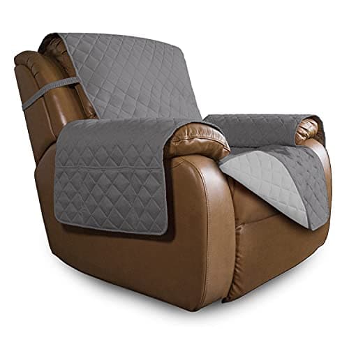 Oversized Recliner Cover Reversible Gray/Light Gray Water Resistant Couch Protector
