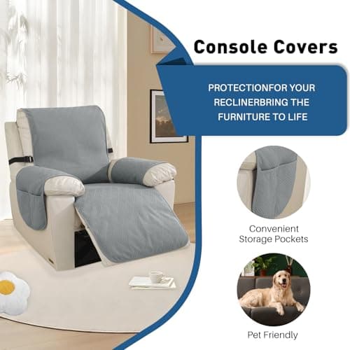Easehomey Waterproof Rocking Chair Cover, 100% Protection, Light Grey (23.6")