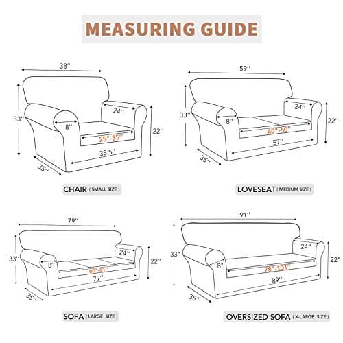 100% Waterproof Dual Stretch Couch Cover, Leakproof Kids & Pet Protector (Dark Gray)