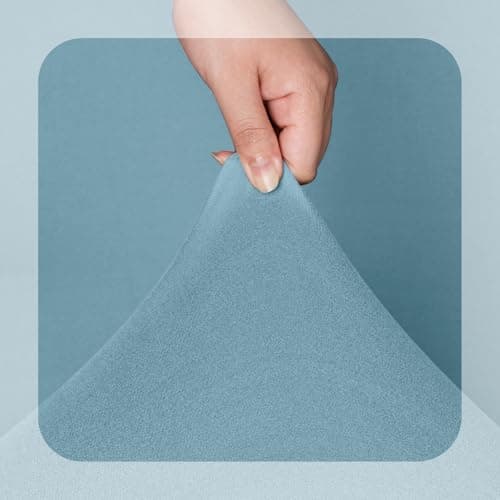TAOCOCO 3 Seat Light Gray Stretch Slipcover for Reclining Sofa — Aqua Blue
