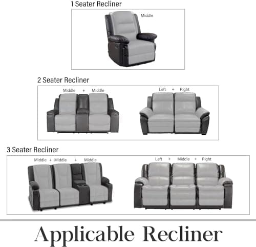 TOMORO 100% Waterproof Non-Slip Recliner Chair Cover, Dark Gray, 23x38 Inch