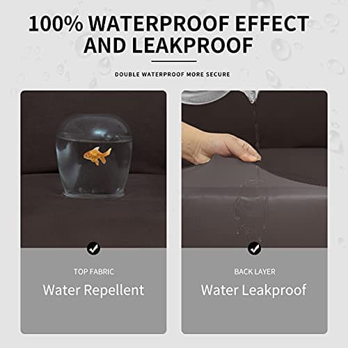 Dual Waterproof Recliner Cover for Couch and Sofa, Leakproof Protector for Kids and Pets Chocolate