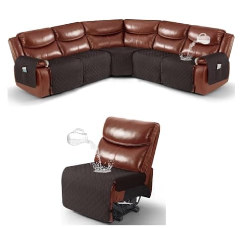 Ruaozz Chocolate Sectional Recliner & Armless Chair Covers