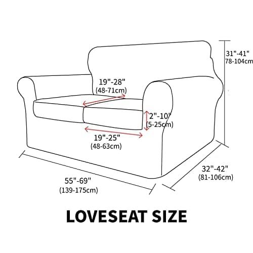 MAXIJIN Dark Gray Non-Slip Loveseat Couch Cover Elasto Protector