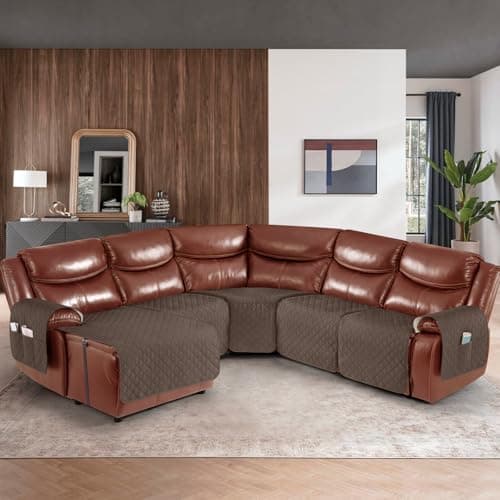 Ruaozz Brown L-Shaped Recliner & Chaise Sofa Cover