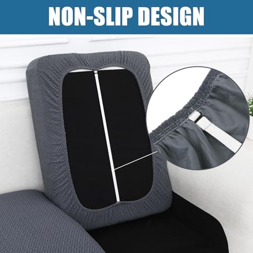 Smiry L Shape Chaise Lounge Sofa Slipcover, Grey