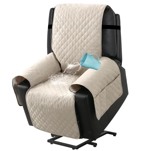 H.VERSAILTEX 100% Waterproof Power Lift Recliner Chair Cover, Brown — Ivory